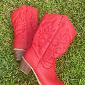 Red cowgirl boots